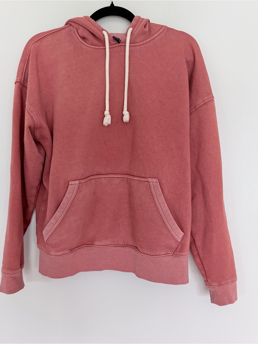 Universal Thread Rose Pink Pullover Hoodie with Cream Drawcords